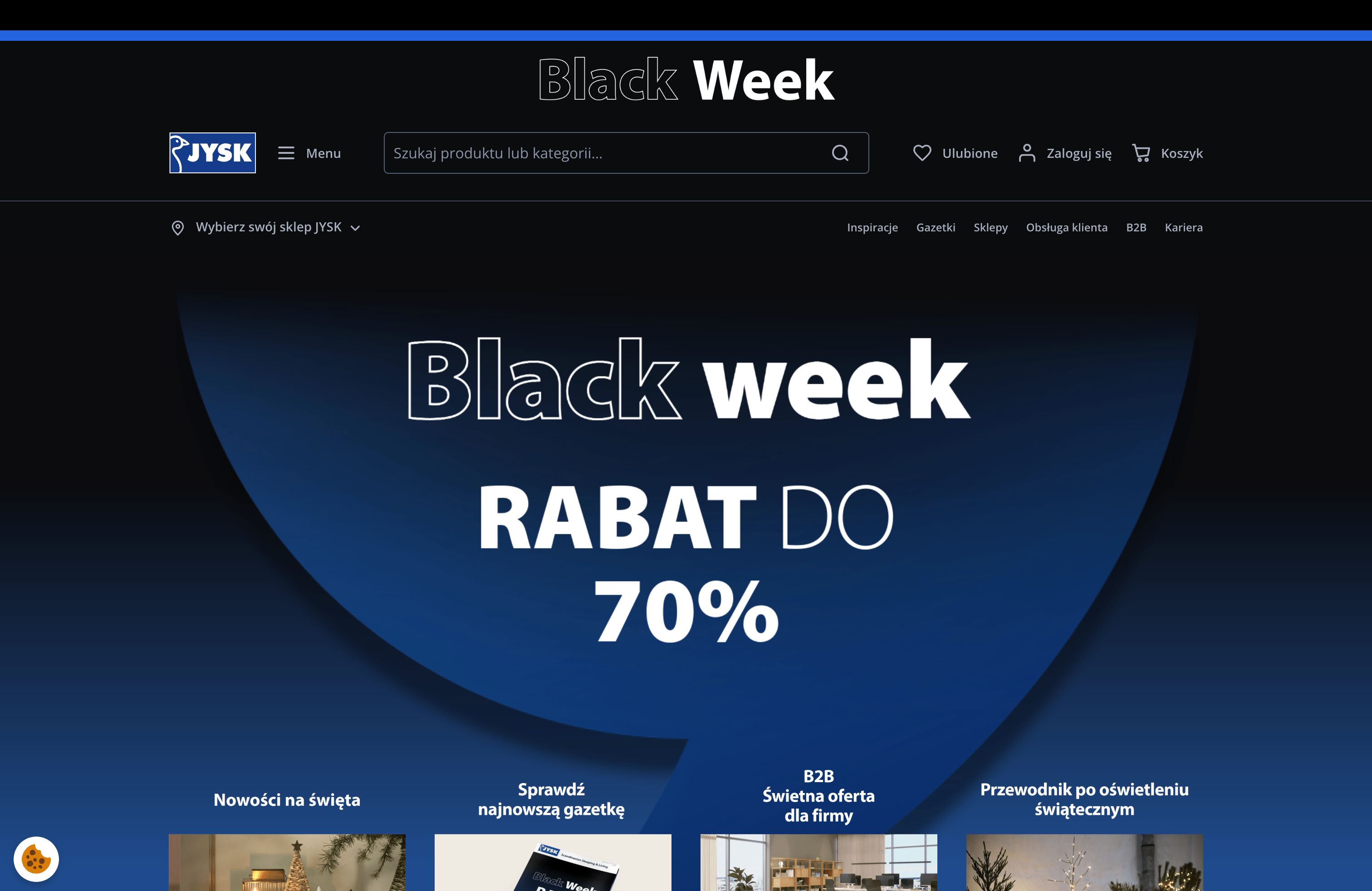 Jysk Website in Black Week theme